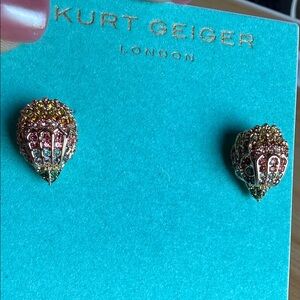 Kurt Geiger Gold Earrings with Multicolor Gems